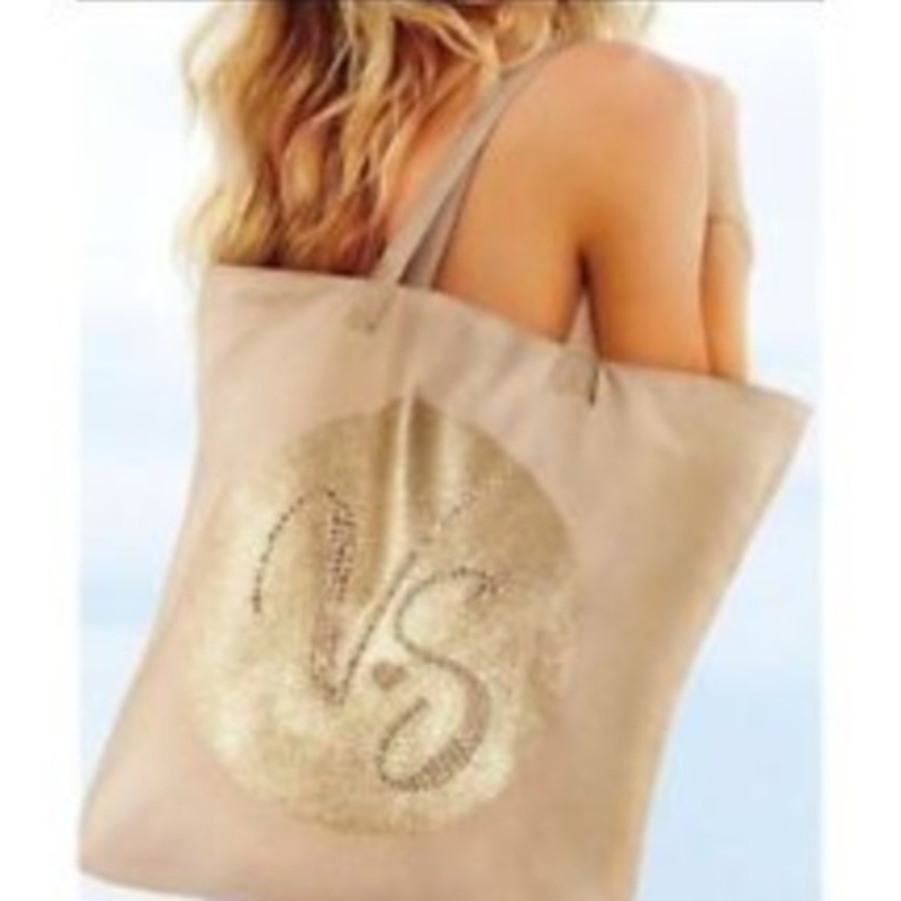 NEW Victoria's Secret Camel Tan Studded Tote Bag